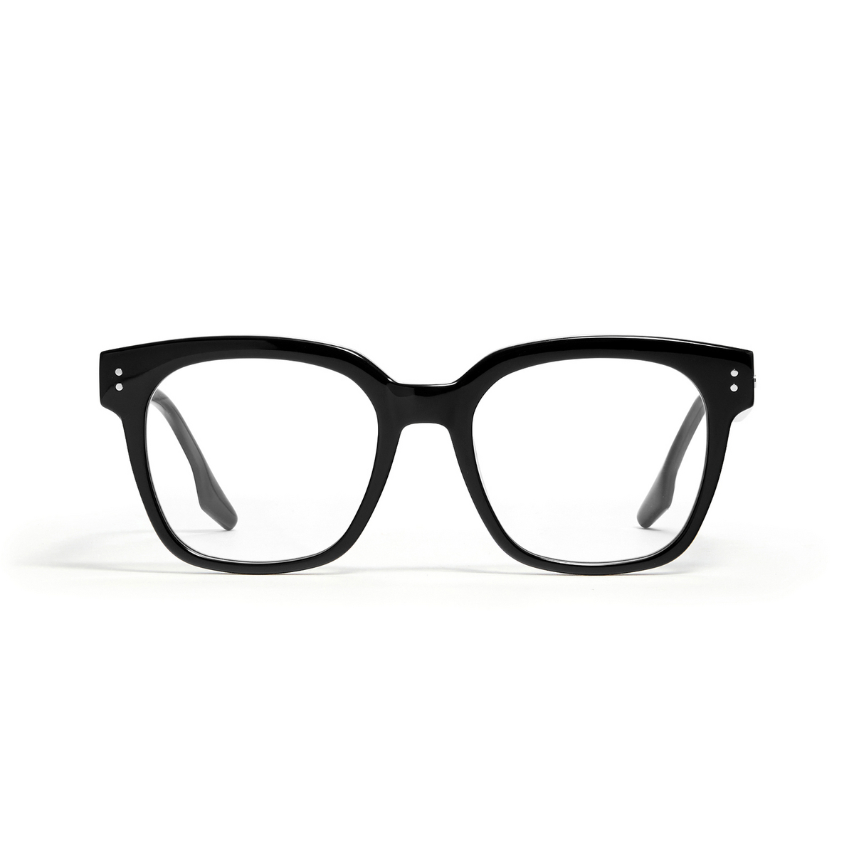 Gentle Monster® Square Eyeglasses: Una color Black C N-01 - front view.