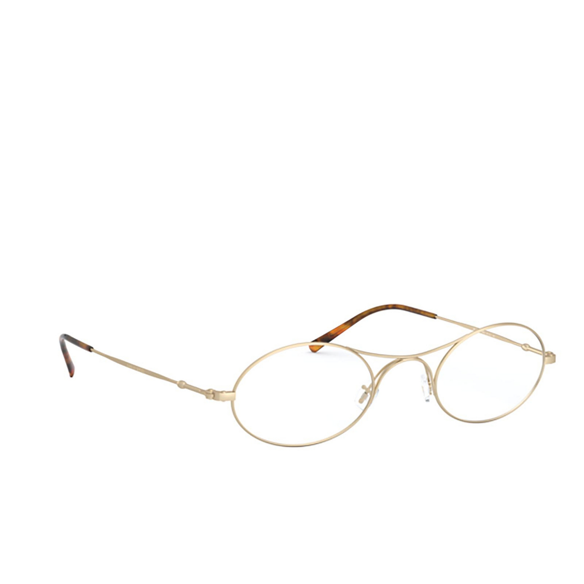 Giorgio Armani® Oval Eyeglasses: AR 229M color Matte Pale Gold 3002 - three-quarters view.