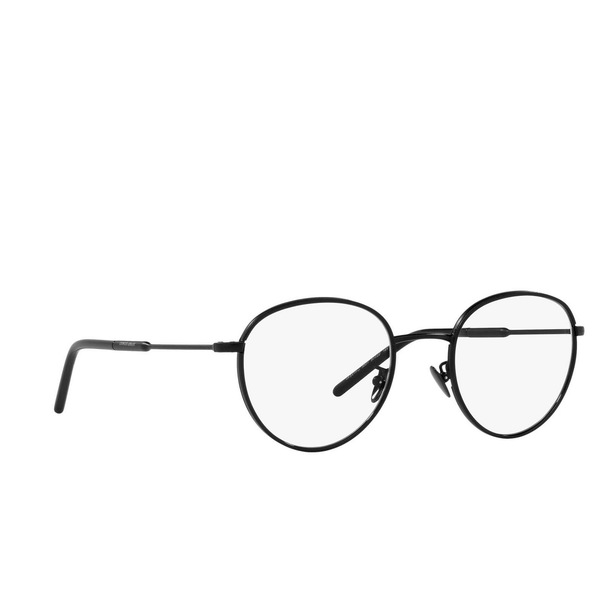 Giorgio Armani® Round Eyeglasses: AR5111J color Shiny/matte Black 3001 - three-quarters view.
