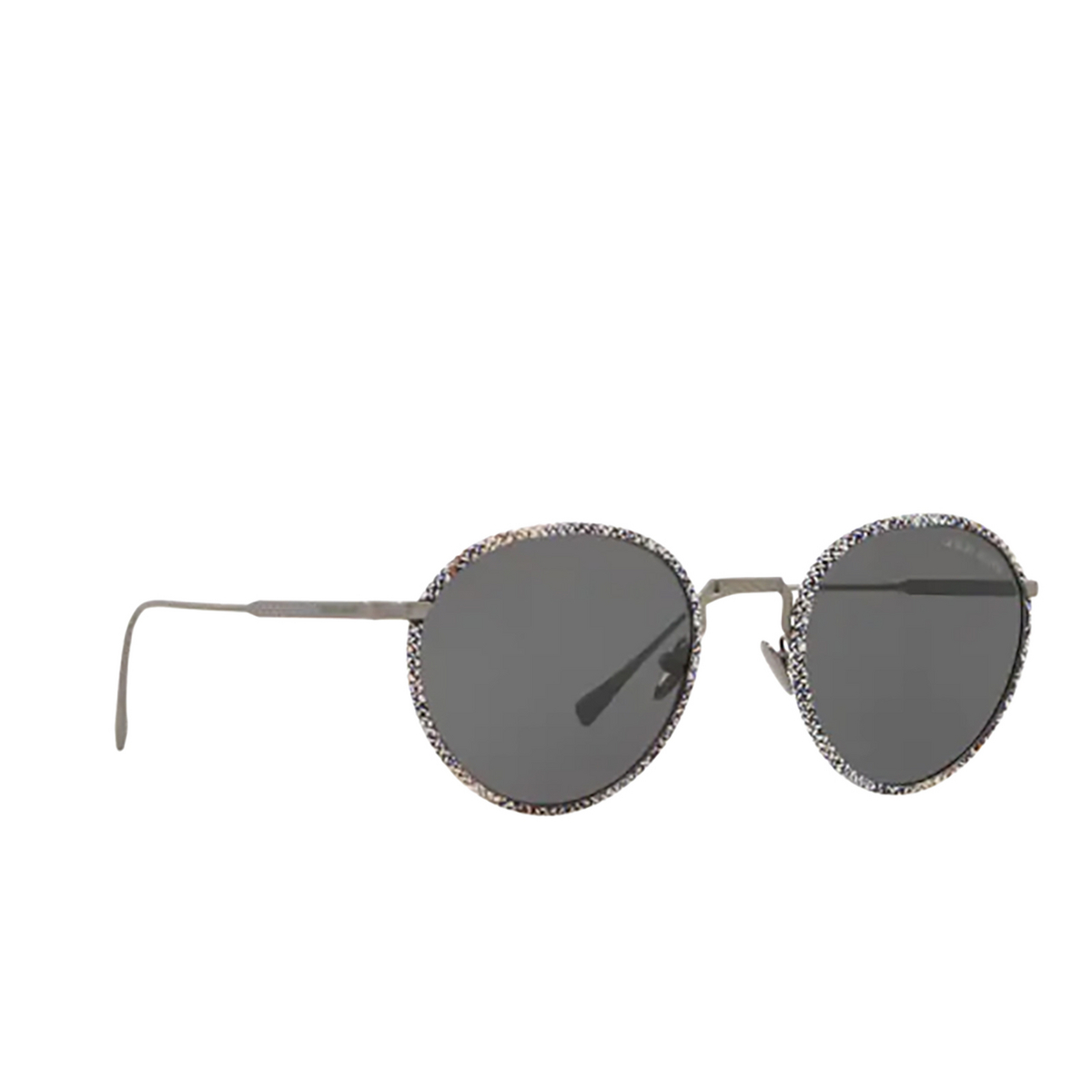 Giorgio Armani® Round Sunglasses: AR6103J color Matte Gunmetal 300387 - three-quarters view.