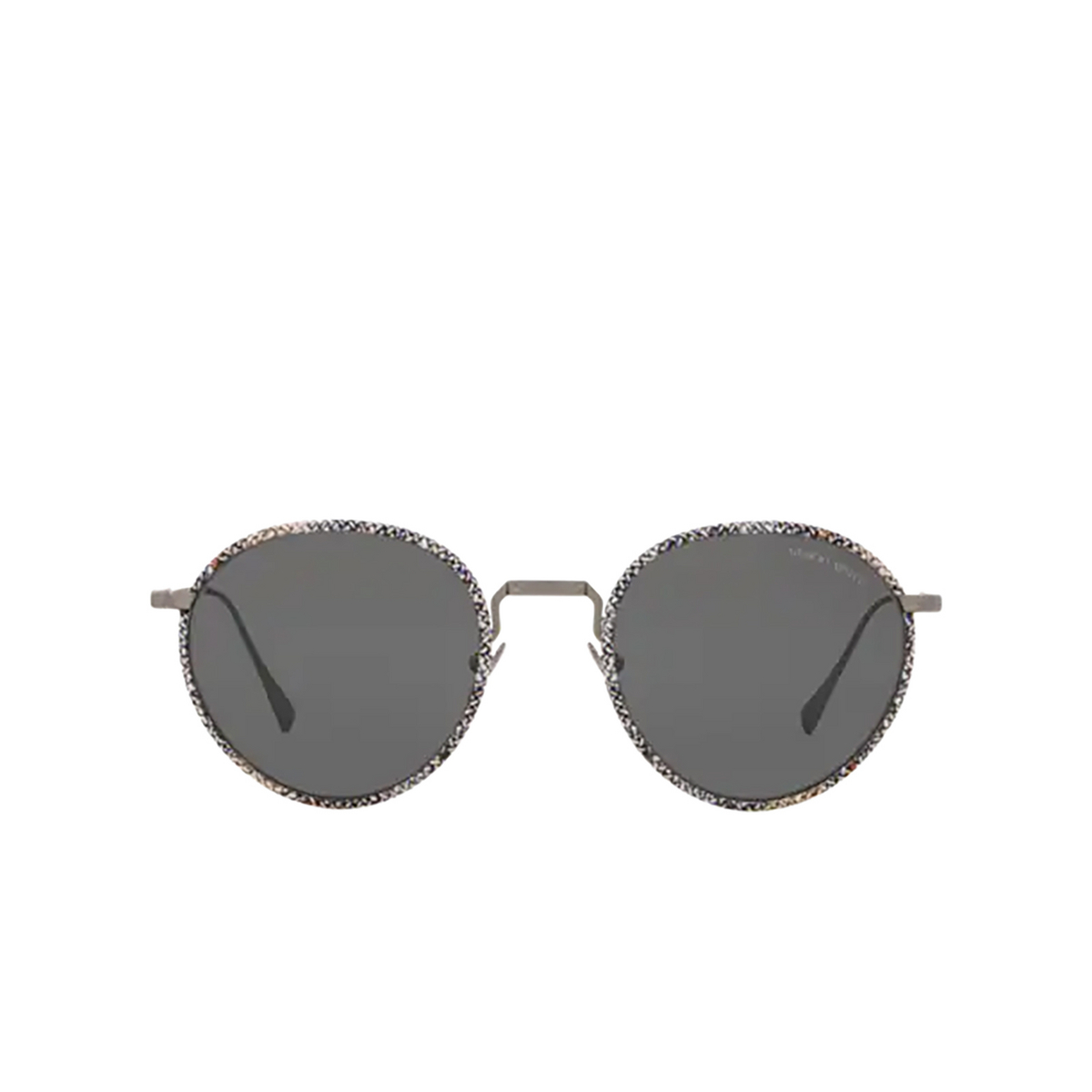 Giorgio Armani® Round Sunglasses: AR6103J color Matte Gunmetal 300387 - front view.