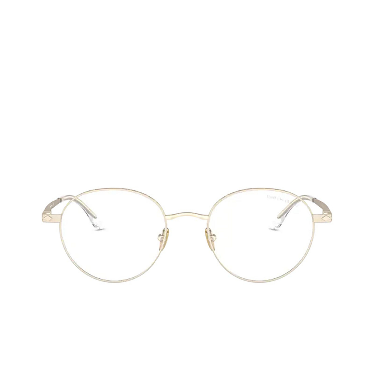 Giorgio Armani® Round Sunglasses: AR6107 color Matte Pale Gold 30021W - front view.