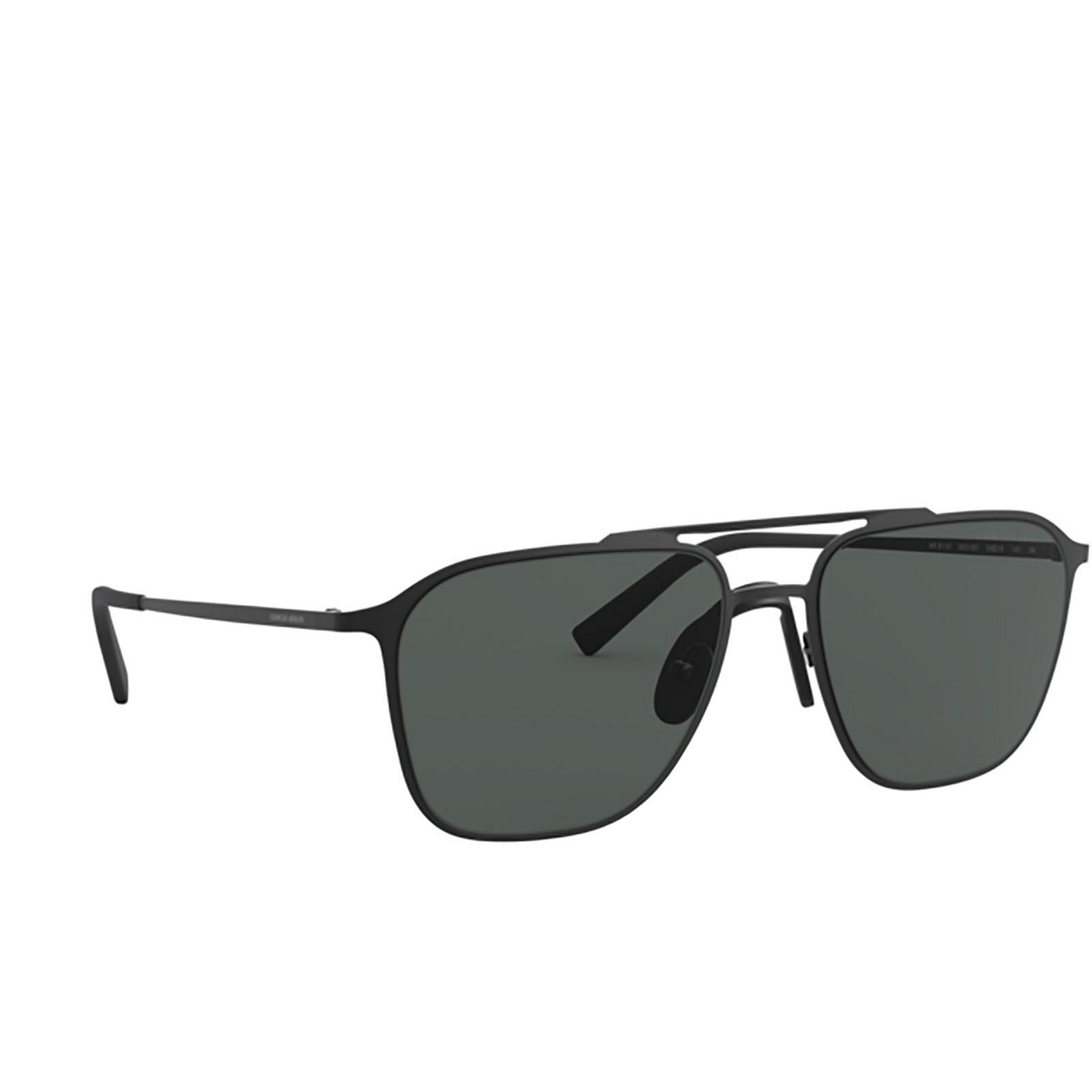 Giorgio Armani® Square Sunglasses: AR6110 color Matte Black 300187 - three-quarters view.