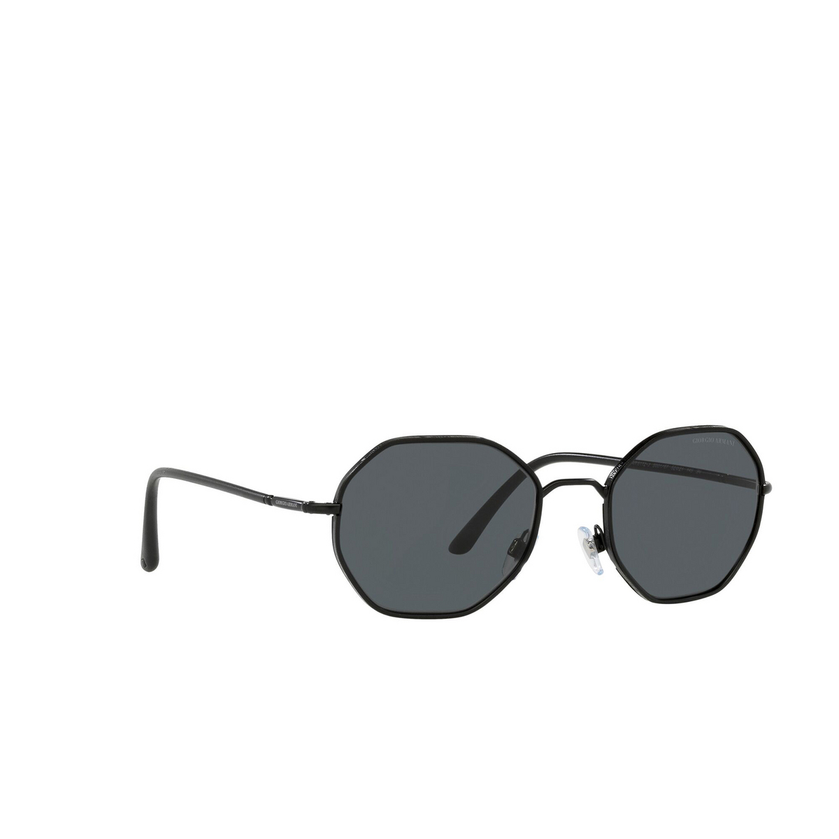 Giorgio Armani® Irregular Sunglasses: AR6112J color Matte Black 300187 - three-quarters view.