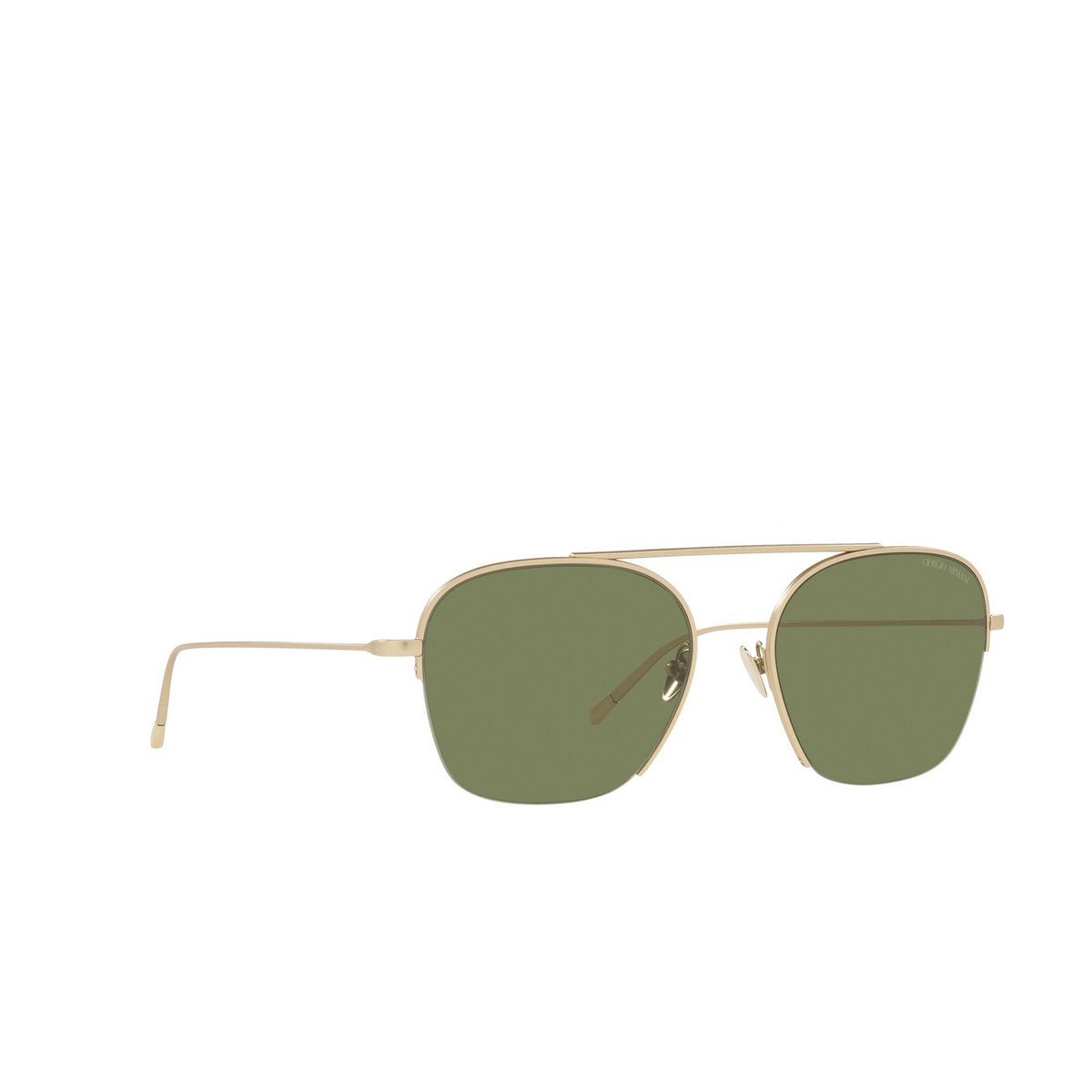 Giorgio Armani® Square Sunglasses: AR6124 color Matte Pale Gold 30022A - three-quarters view.