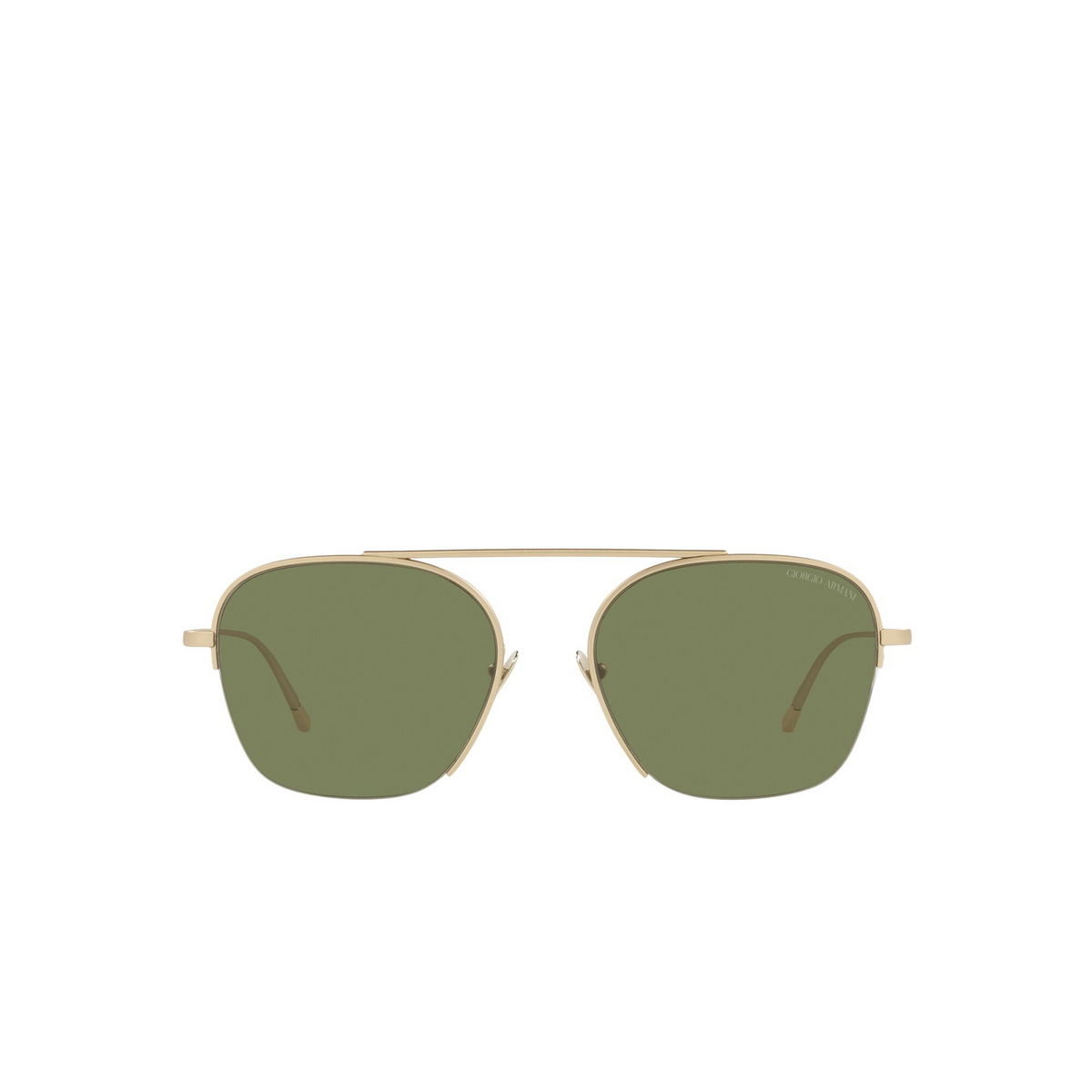 Giorgio Armani® Square Sunglasses: AR6124 color Matte Pale Gold 30022A - front view.