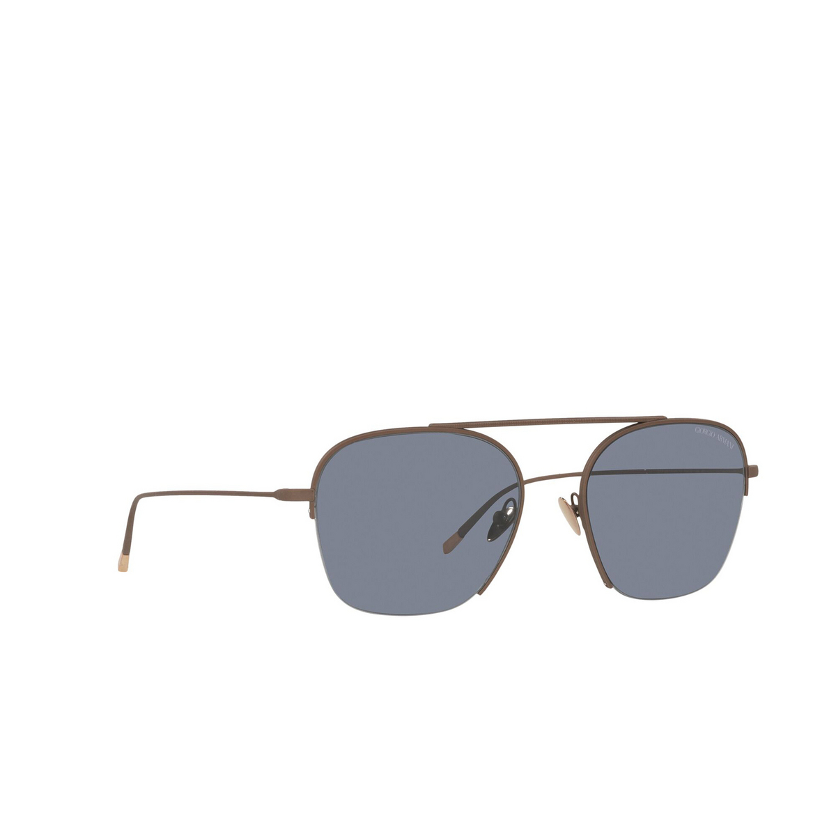 Giorgio Armani® Square Sunglasses: AR6124 color Matte Bronze 300619 - three-quarters view.