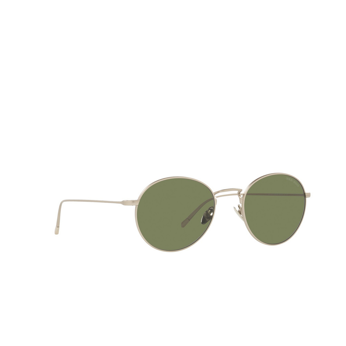 Giorgio Armani® Oval Sunglasses: AR6125 color Matte Pale Gold 30022A - three-quarters view.