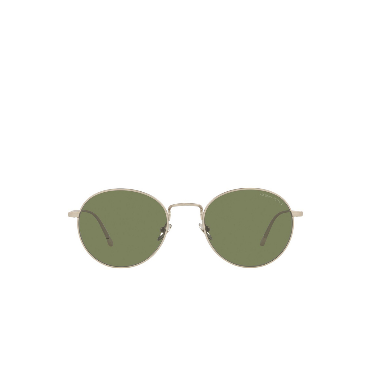 Giorgio Armani® Oval Sunglasses: AR6125 color Matte Pale Gold 30022A - front view.