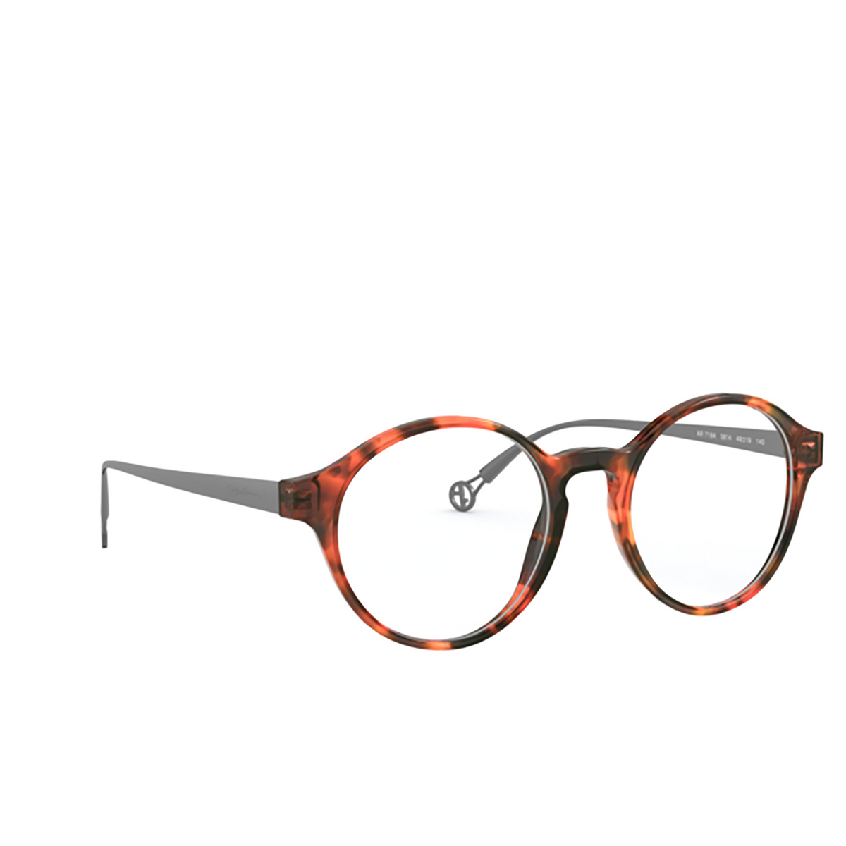 Giorgio Armani® Round Eyeglasses: AR7184 color Red 5814 - three-quarters view.