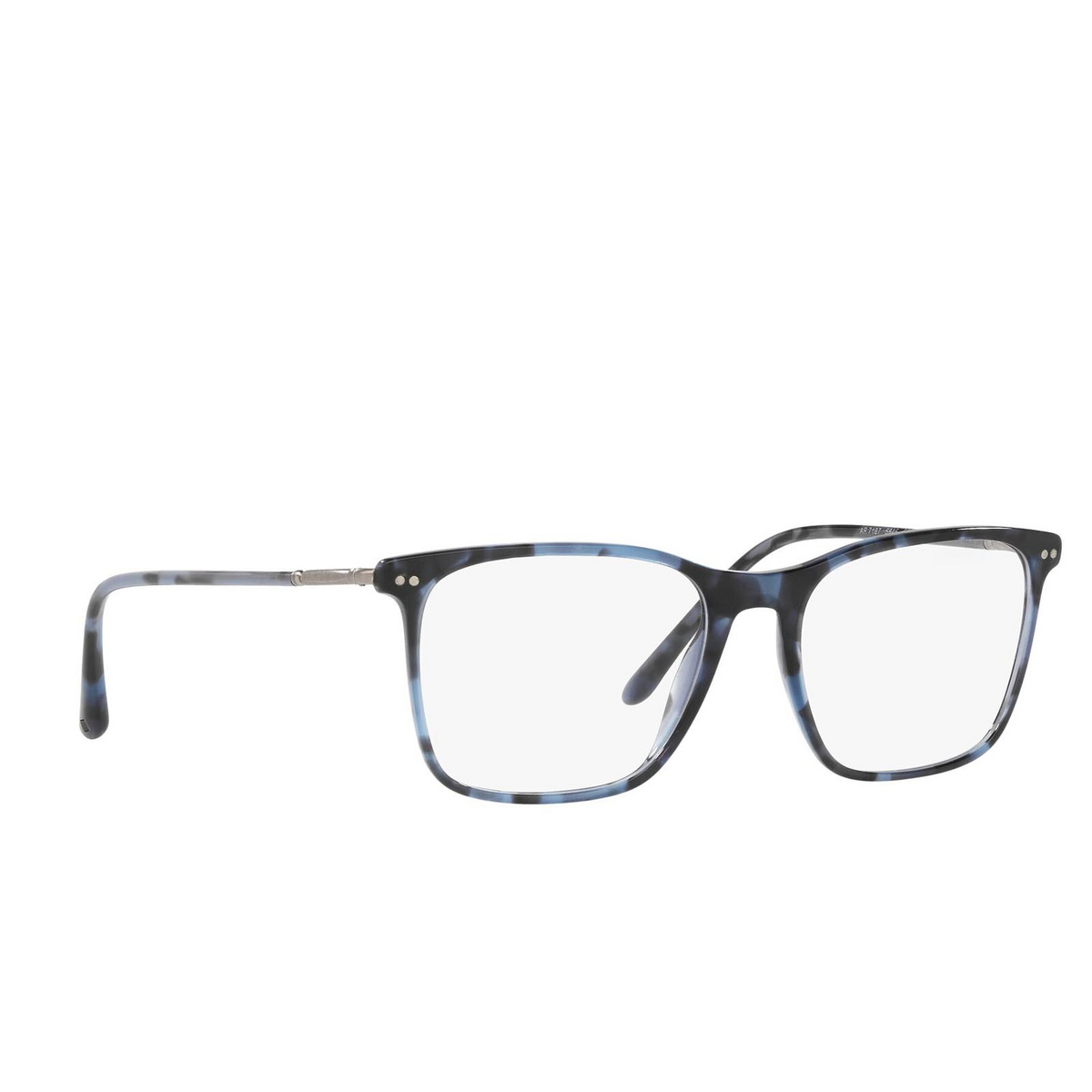 Giorgio Armani® Rectangle Eyeglasses: AR7197 color Blue Tortoise 5845 - three-quarters view.