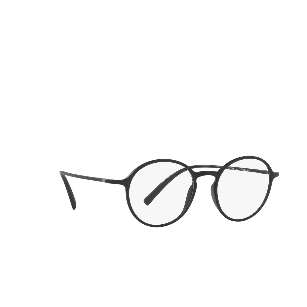 Giorgio Armani® Round Eyeglasses: AR7203 color Matte Black 5042 - three-quarters view.