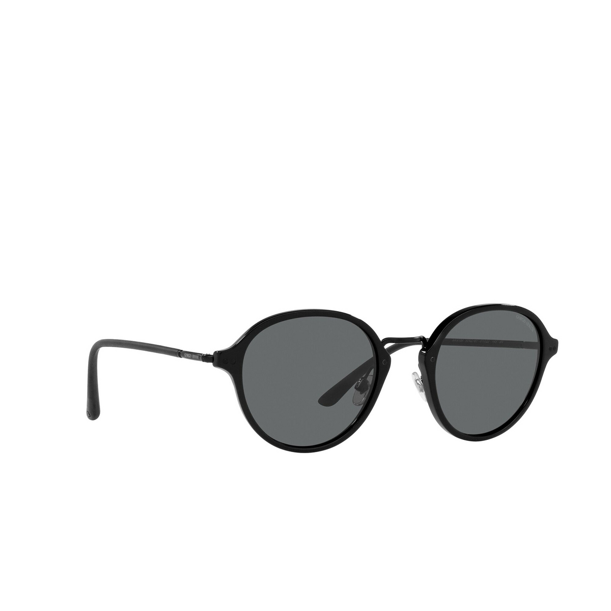 Giorgio Armani® Square Sunglasses: AR8139 color Matte Black 5042B1 - three-quarters view.