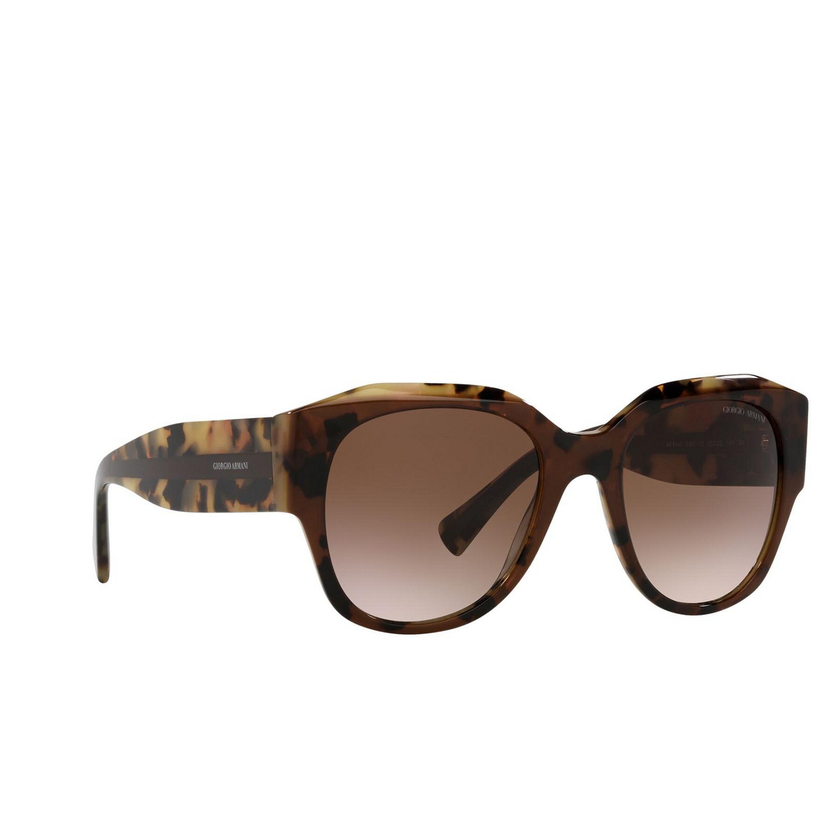 Giorgio Armani® Square Sunglasses: AR8140 color Brown Tortoise 586713 - three-quarters view.
