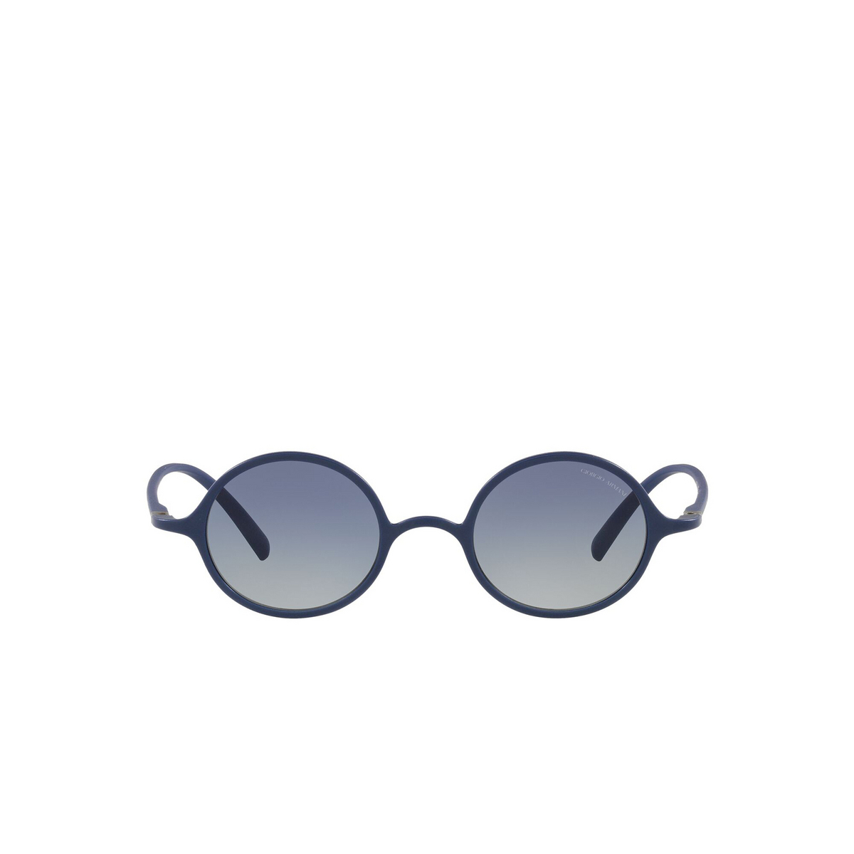 Giorgio Armani® Round Sunglasses: AR8141 color Matte Blue 58594L - front view.