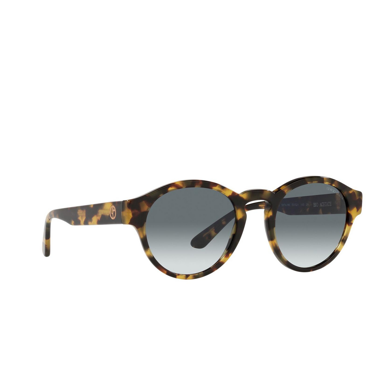 Giorgio Armani® Round Sunglasses: AR8146 color Yellow Havana 587486 - three-quarters view.