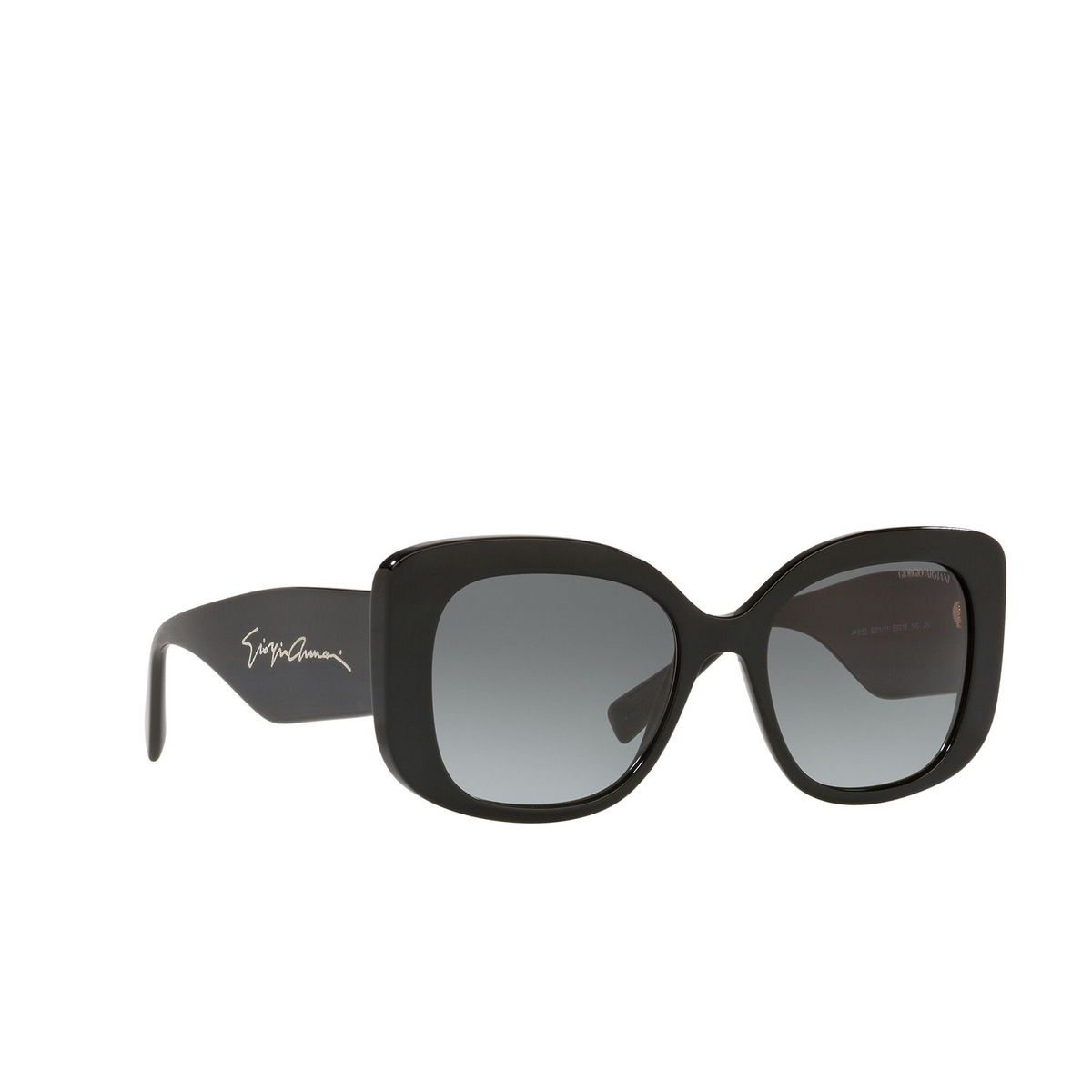Giorgio Armani® Square Sunglasses: AR8150 color Black 500111 - three-quarters view.