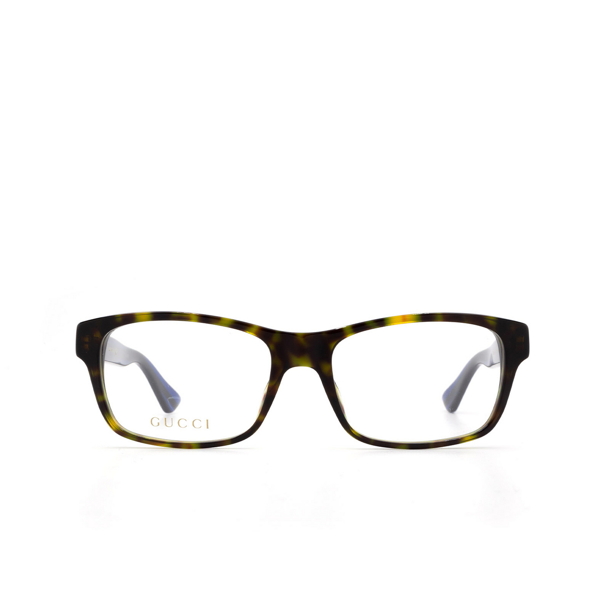 Gucci® Rectangle Eyeglasses: GG0006O color Havana 007 - 1/3.
