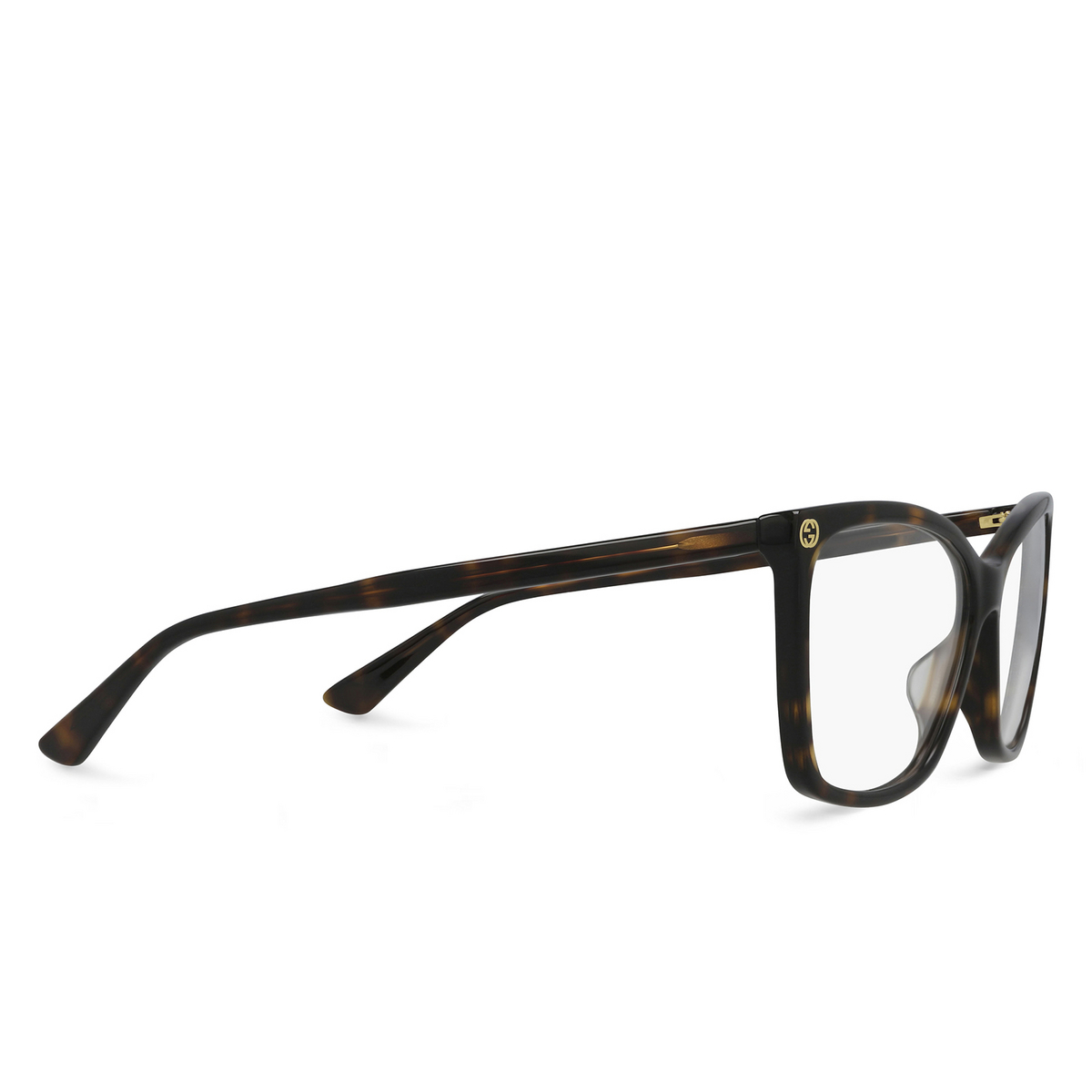 Gucci® Cat-eye Eyeglasses: GG0025O color Havana 002 - three-quarters view.