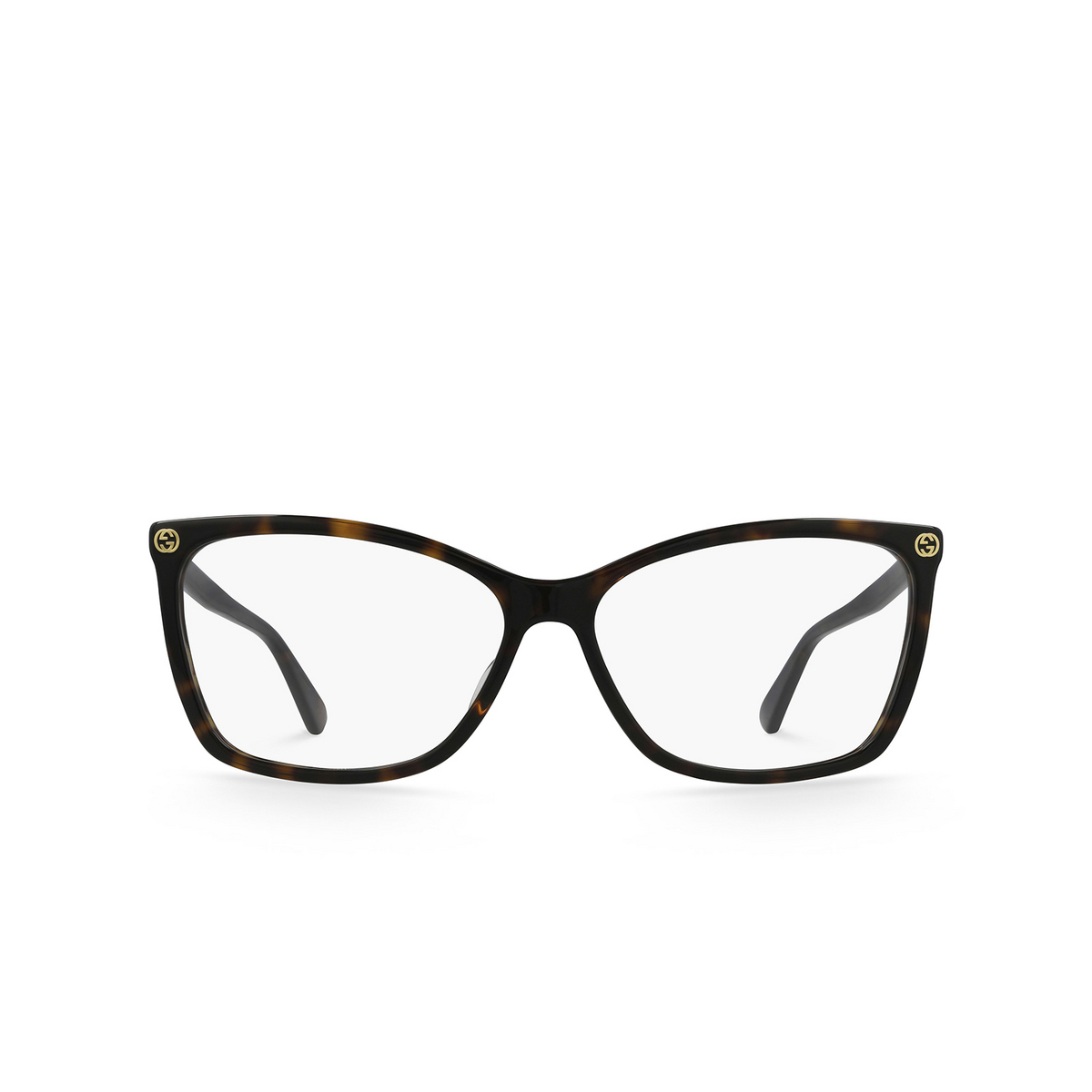 Gucci® Cat-eye Eyeglasses: GG0025O color Havana 002 - front view.