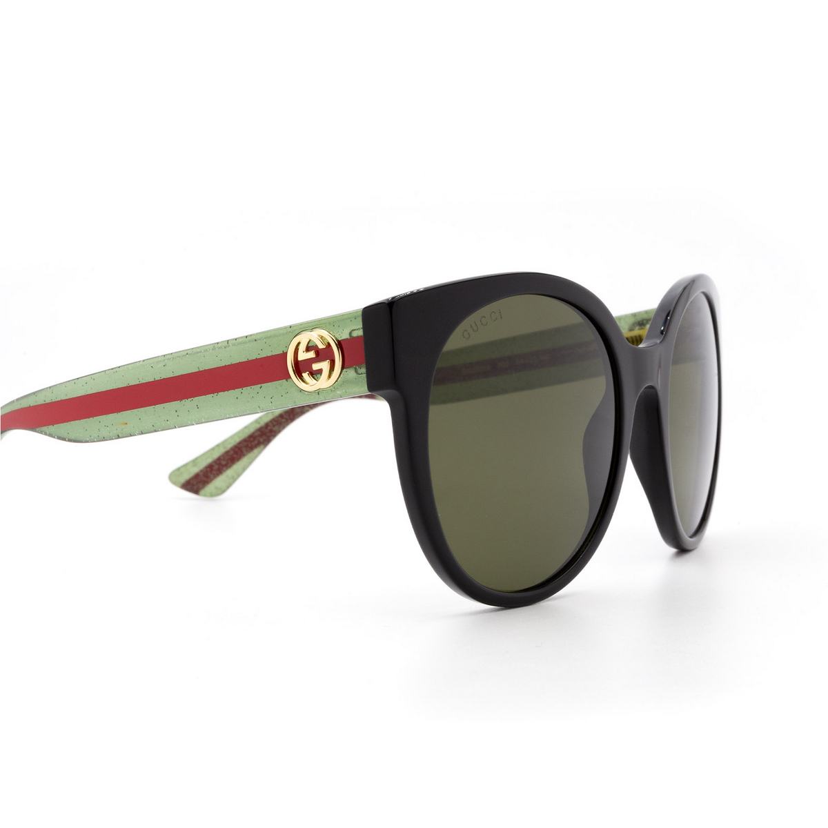 Gucci® Round Sunglasses: GG0035S color 002 Black - product thumbnail 3/3