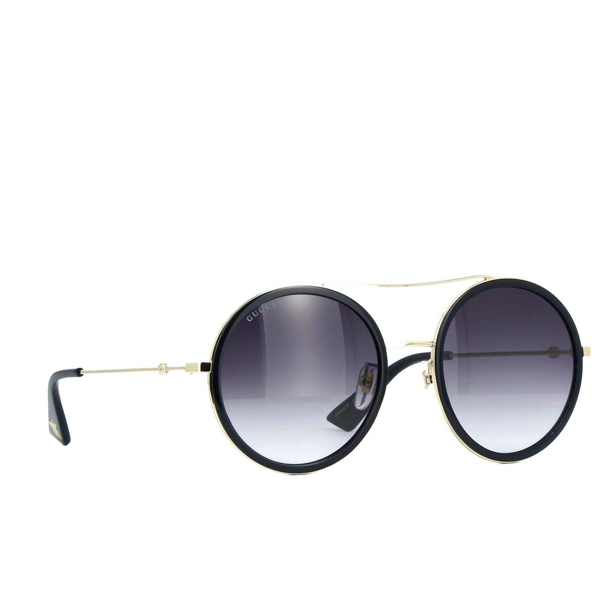 Gucci GG0061S Sunglasses 001 Black - three-quarters view