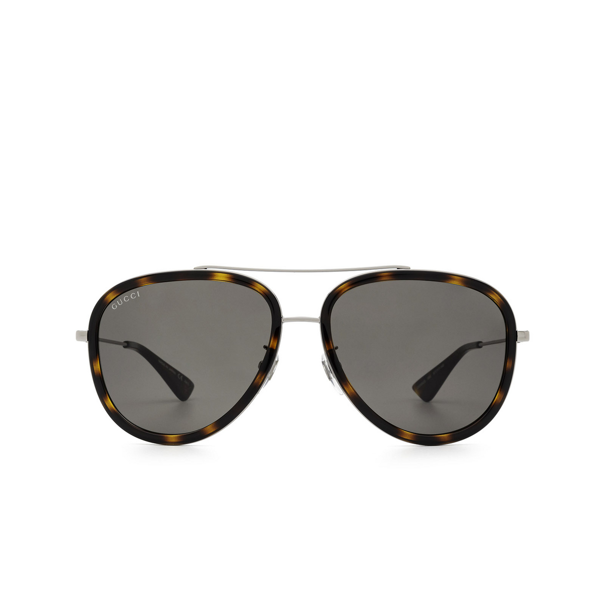 Gucci® Aviator Sunglasses: GG0062S color Ruthenium 002 - product thumbnail 1/3.