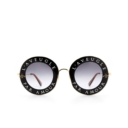 Gucci® Round Sunglasses: GG0113S color Black 001.