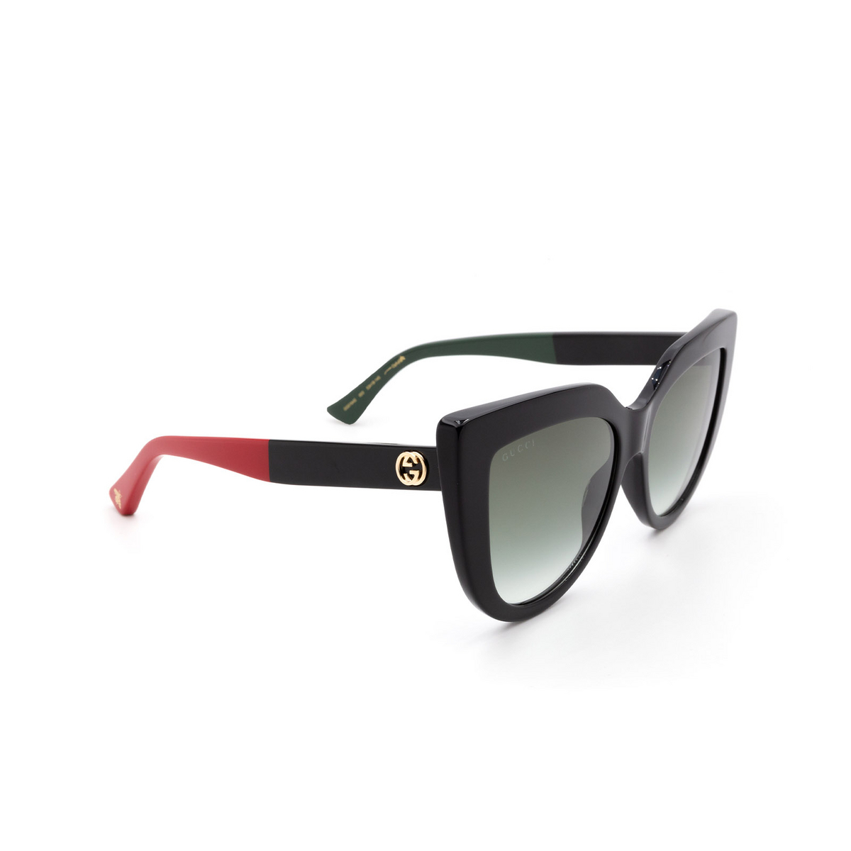 Gucci® Cat-eye Sunglasses: GG0164S color 003 Black - 2/3