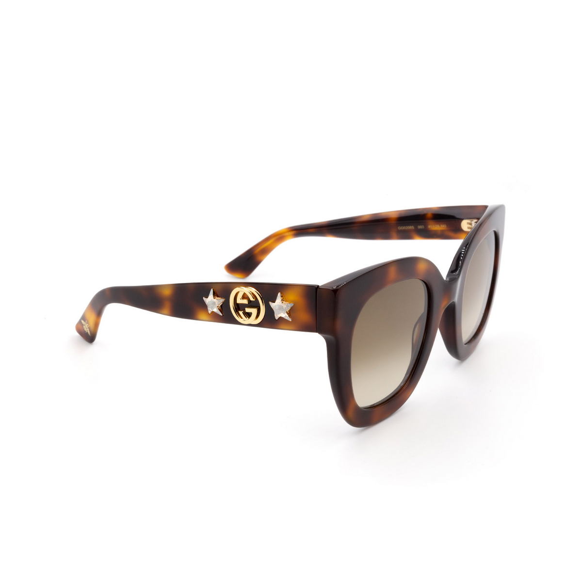 Gucci® Cat-eye Sunglasses: GG0208S color 003 Havana - 2/3