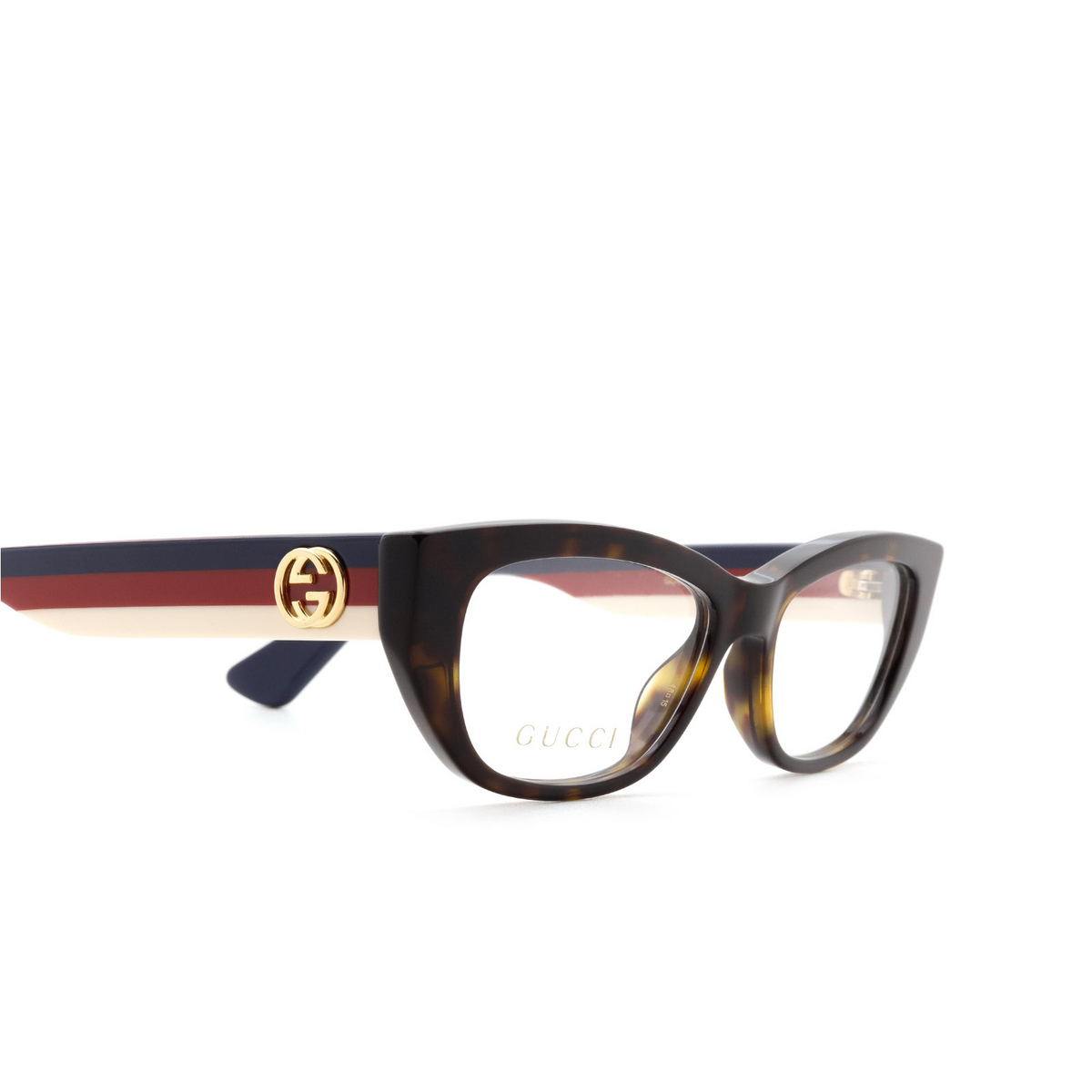 Gucci® Cat-eye Eyeglasses: GG0277O color Havana 006 - 3/3.