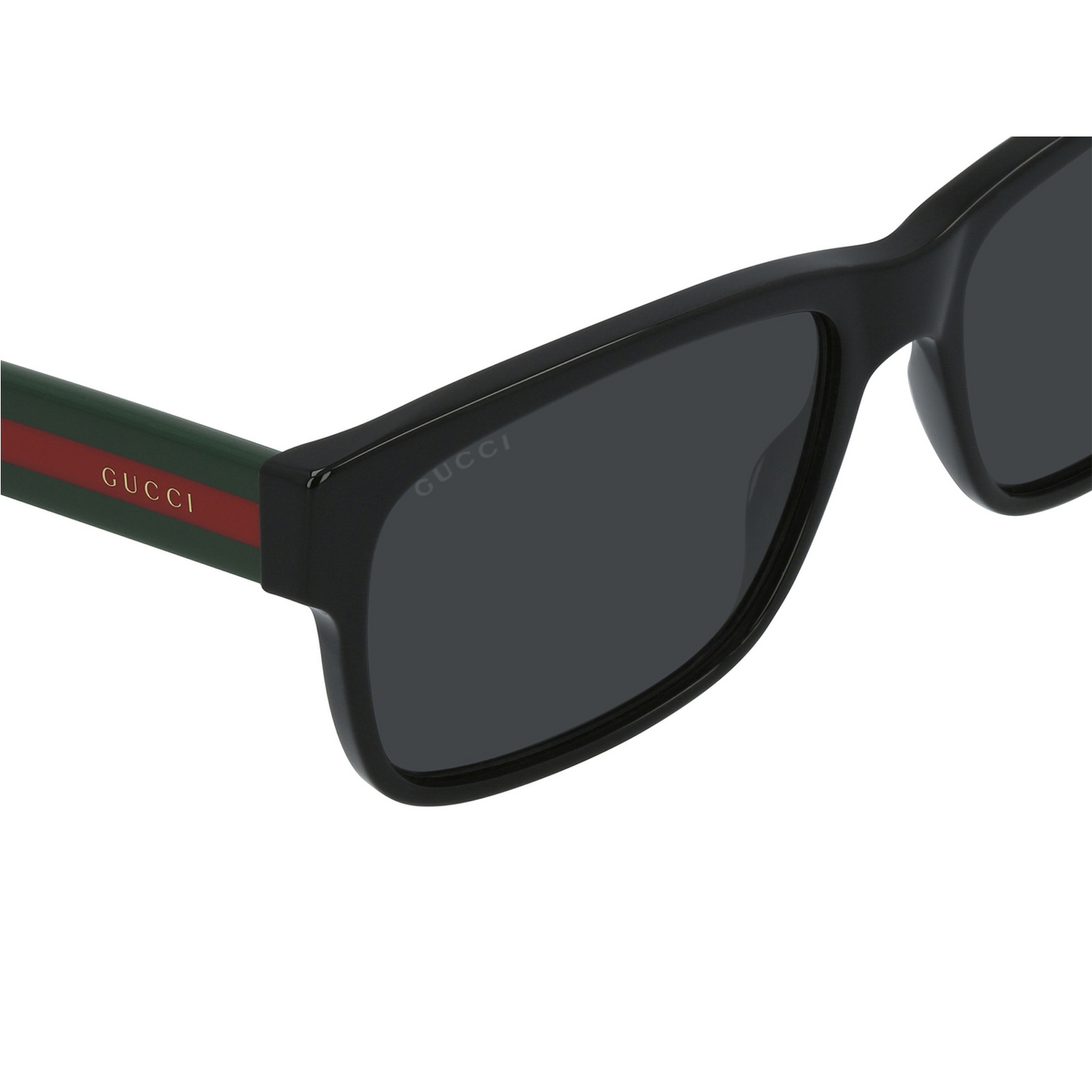 Gucci® Rectangle Sunglasses: GG0340S color Black 006 - product thumbnail 3/3.