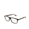 Gucci® Rectangle Eyeglasses: GG0384O color Dark Havana 005 - product thumbnail 2/2.