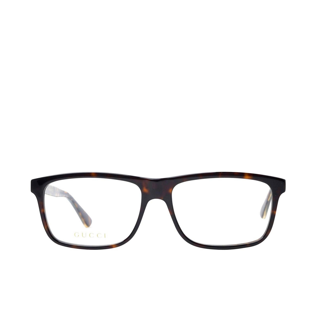 Gucci® Rectangle Eyeglasses: GG0384O color Dark Havana 005 - 1/2.