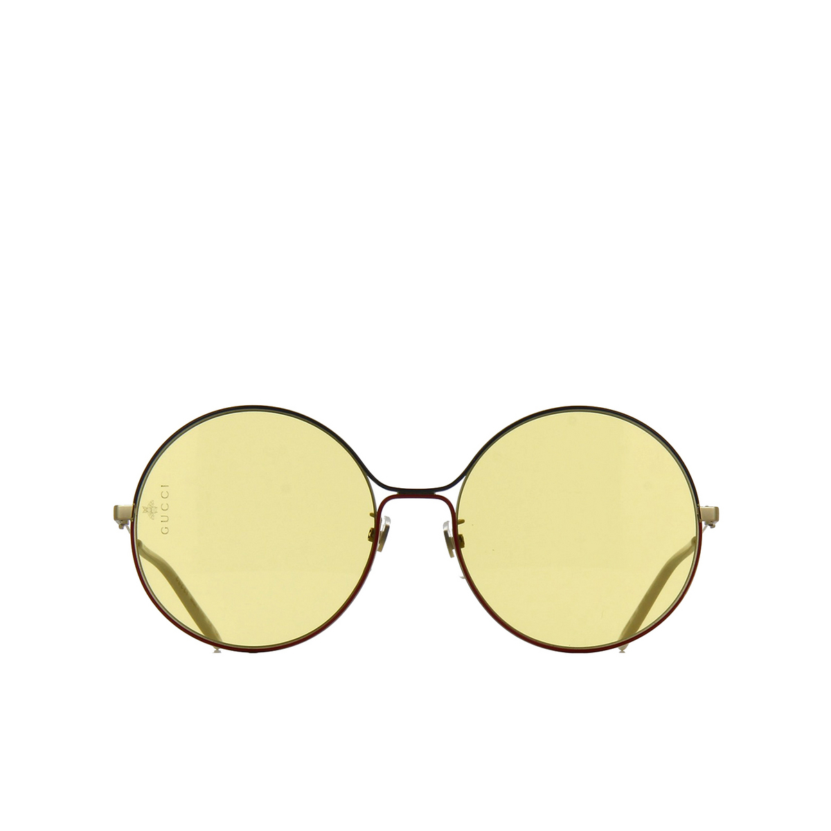 Gucci® Round Sunglasses: GG0395S color 005 Gold - 1/3