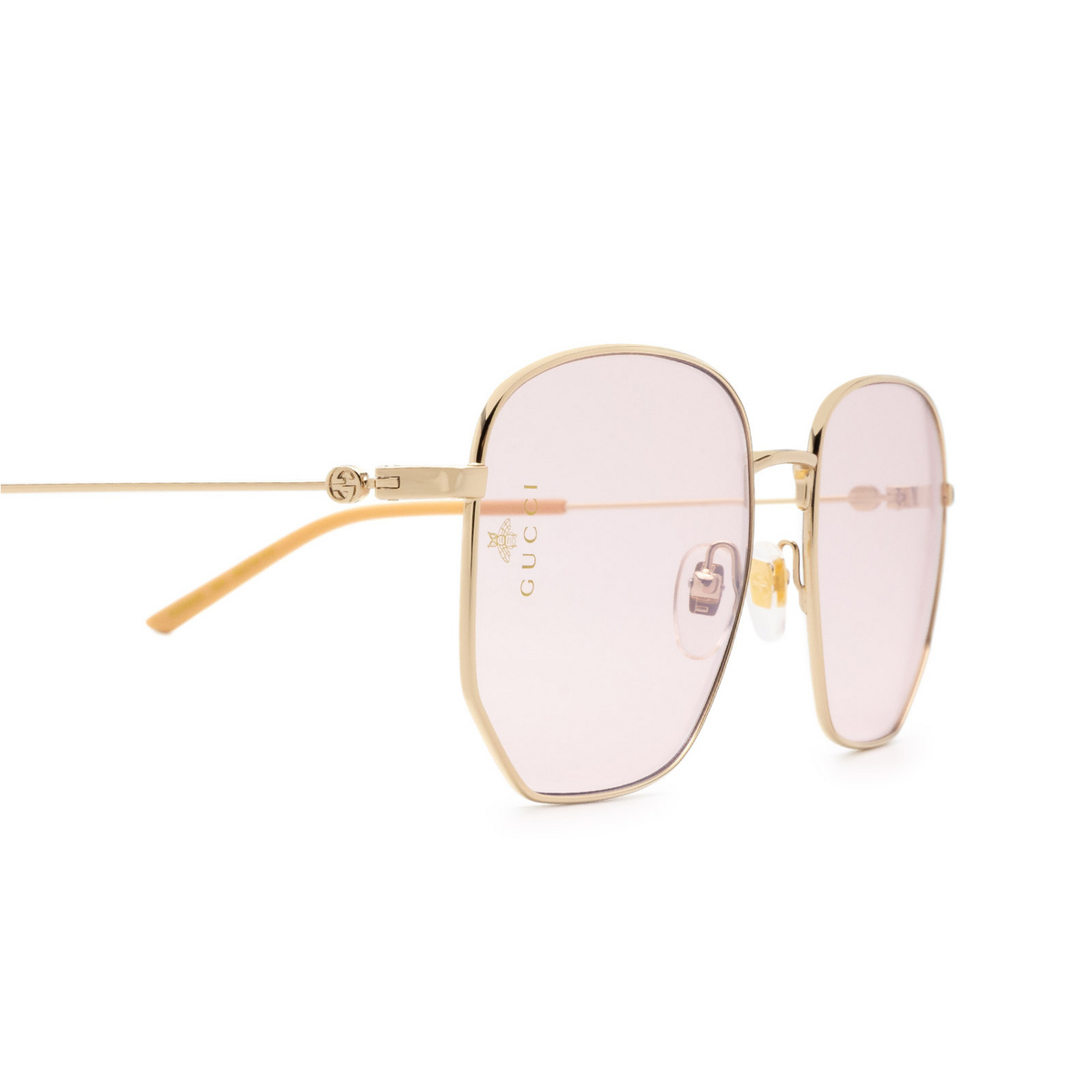Gucci® Square Sunglasses: GG0396S color Gold 004 - 3/3.