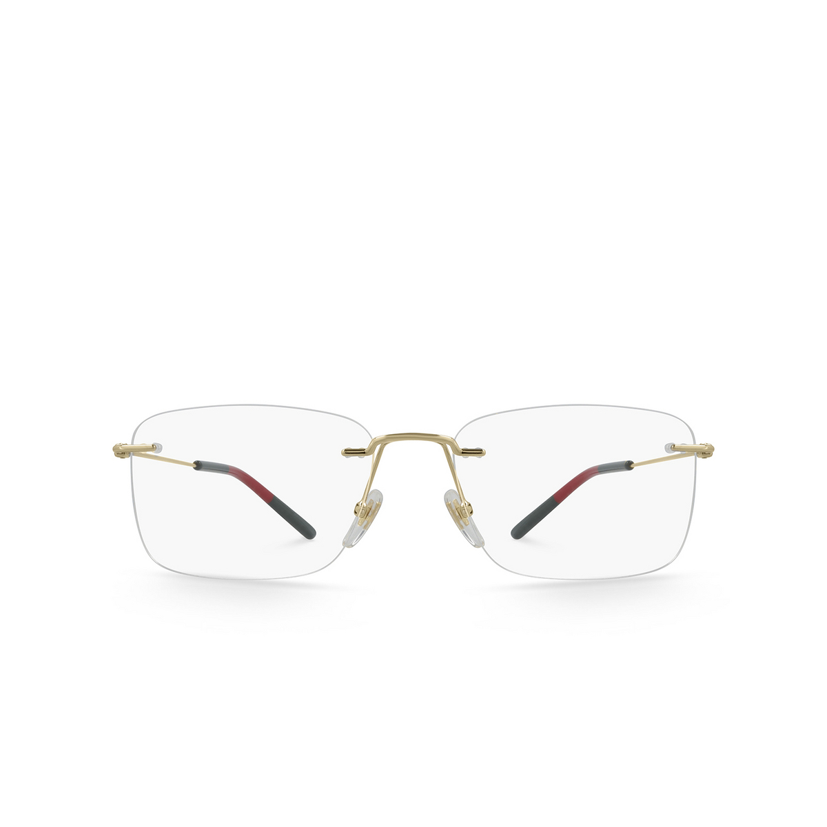 Gucci® Rectangle Eyeglasses: GG0399O color Gold 002 - front view.
