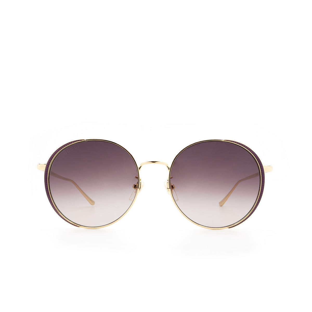 Gucci® Round Sunglasses: GG0401SK color 001 Gold - 1/3