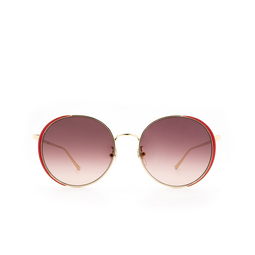 Gucci® Round Sunglasses: GG0401SK color 002 Gold 