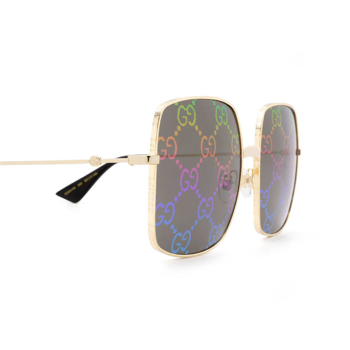 Gucci® Square Sunglasses: GG0414S color 003 Gold - 3/3