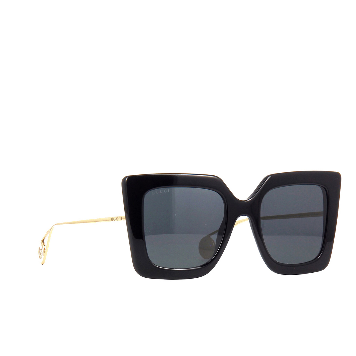 Gucci GG0435S Sunglasses 001 Black - three-quarters view