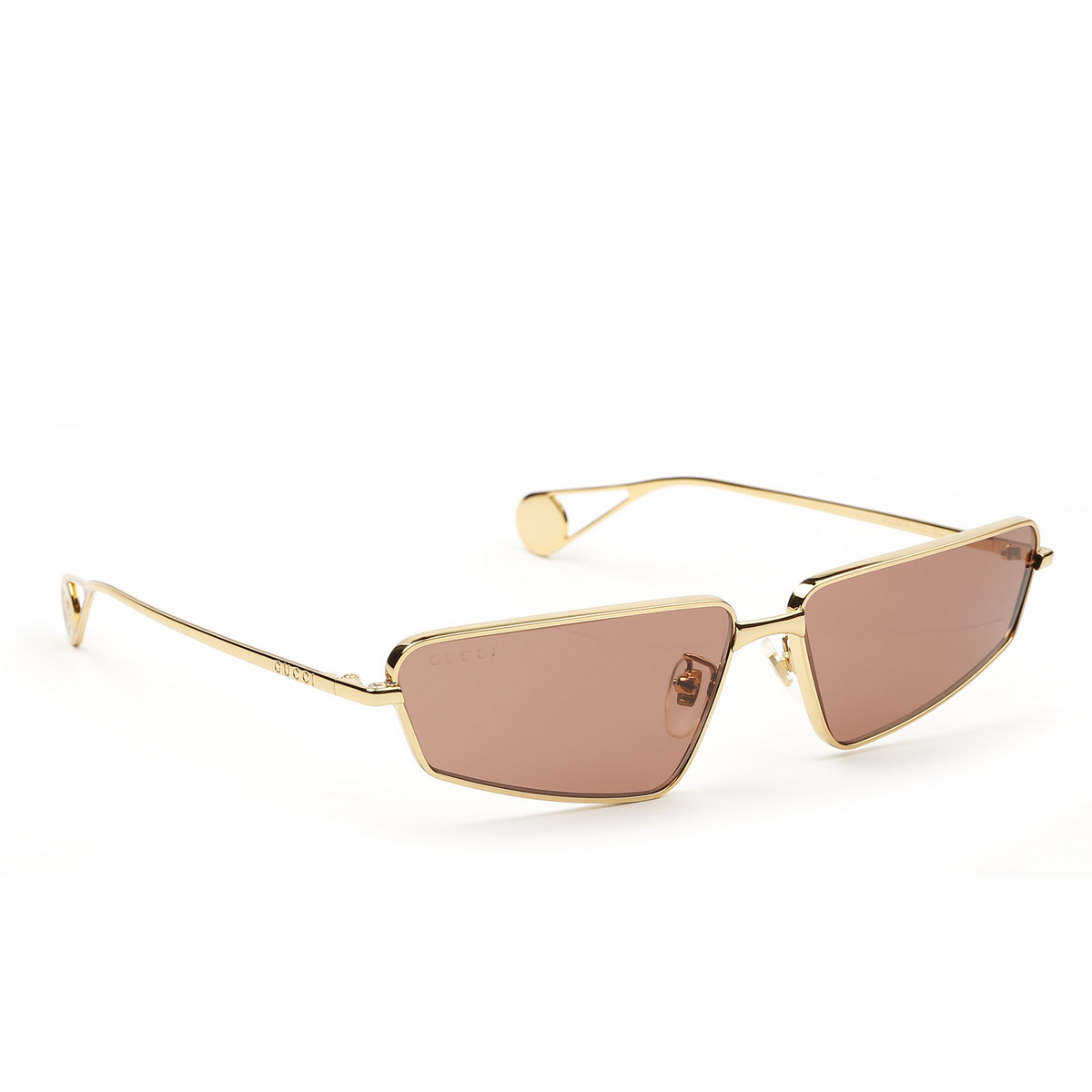 Gucci® Rectangle Sunglasses: GG0537S color Gold 002 - 2/4.