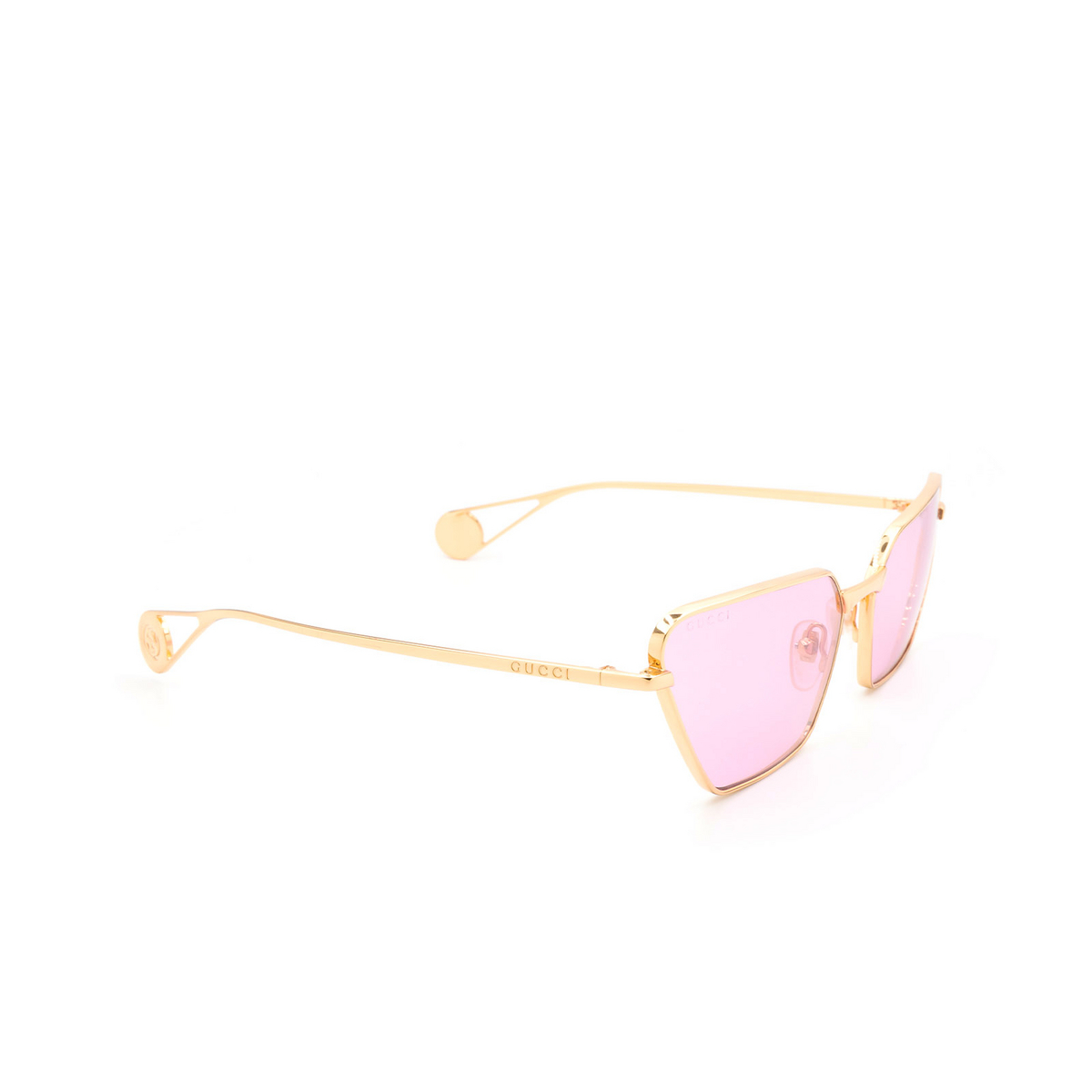 Gucci® Irregular Sunglasses: GG0538S color 005 Gold - product thumbnail 2/3