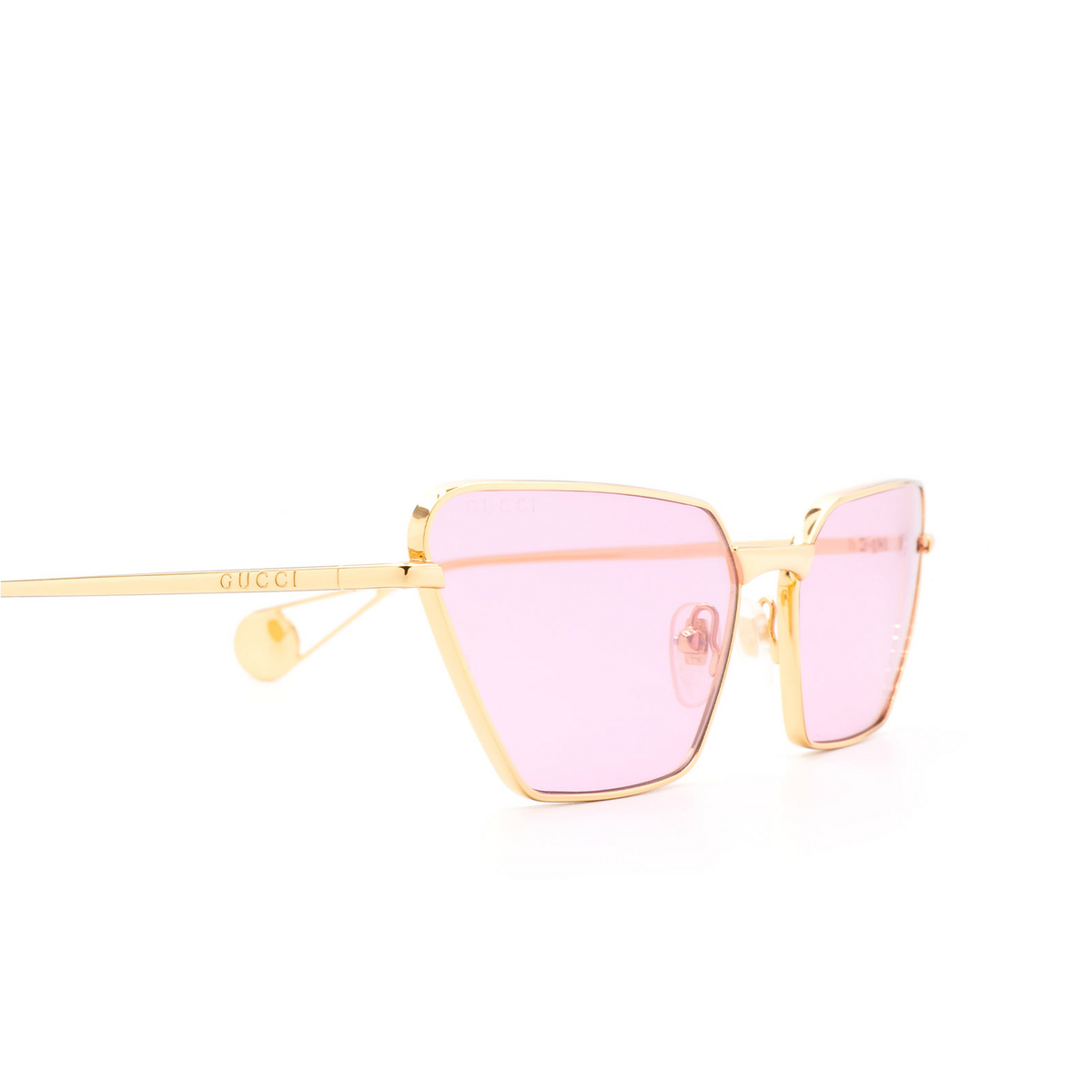 Gucci® Irregular Sunglasses: GG0538S color 005 Gold - 3/3