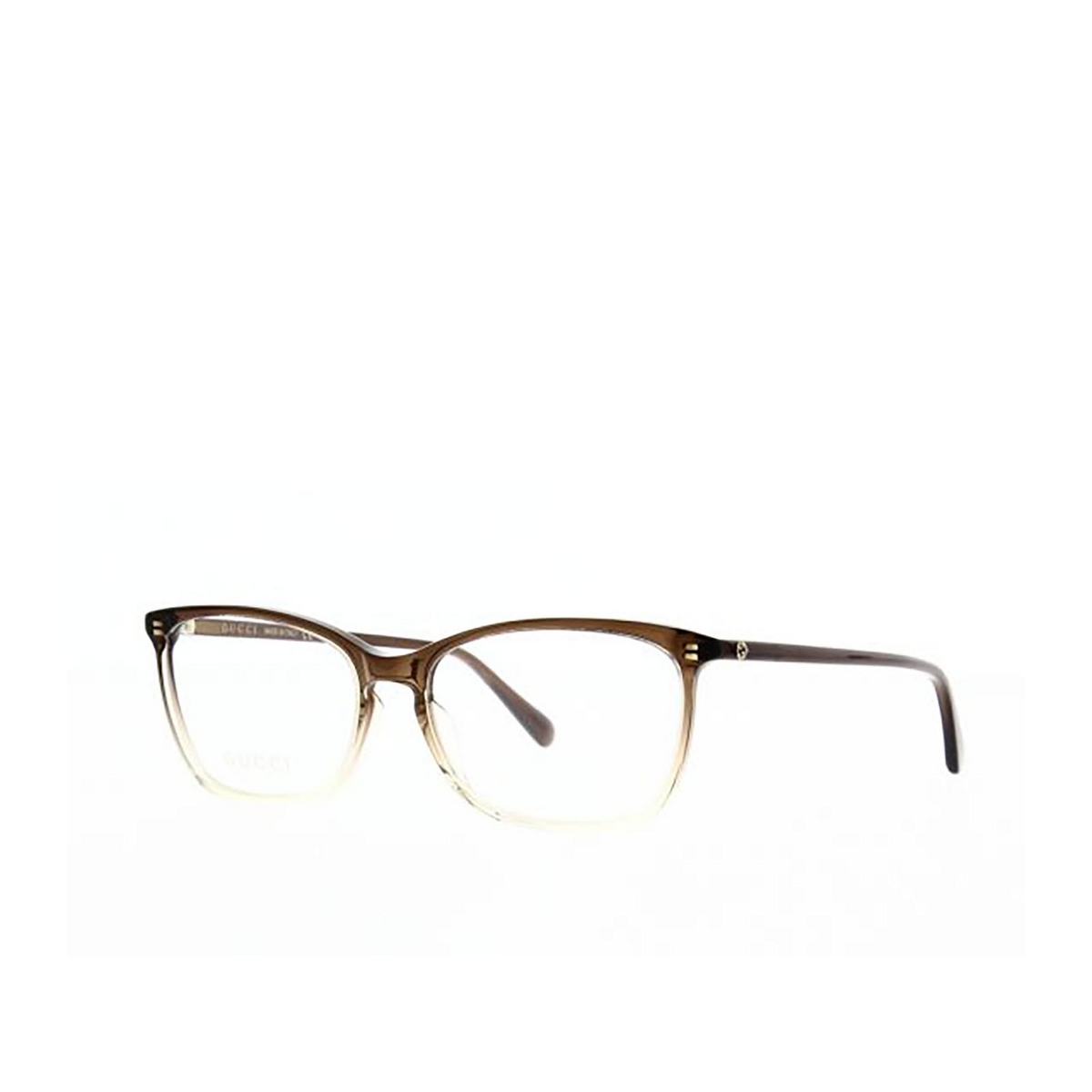 Gucci GG0548O Eyeglasses 007 Shiny Gradient Brown/Nude - three-quarters view