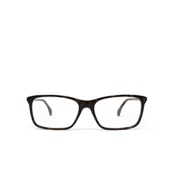 Gucci® Rectangle Eyeglasses: GG0553O color Havana 002.