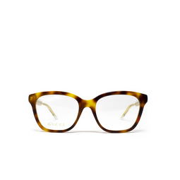 Gucci® Square Eyeglasses: GG0566O color Havana 002.