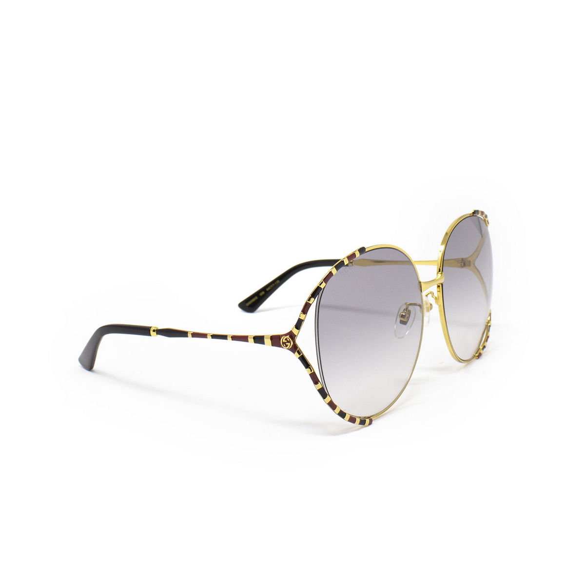Gucci GG0595S Sunglasses 006 BLACK / GOLD - three-quarters view