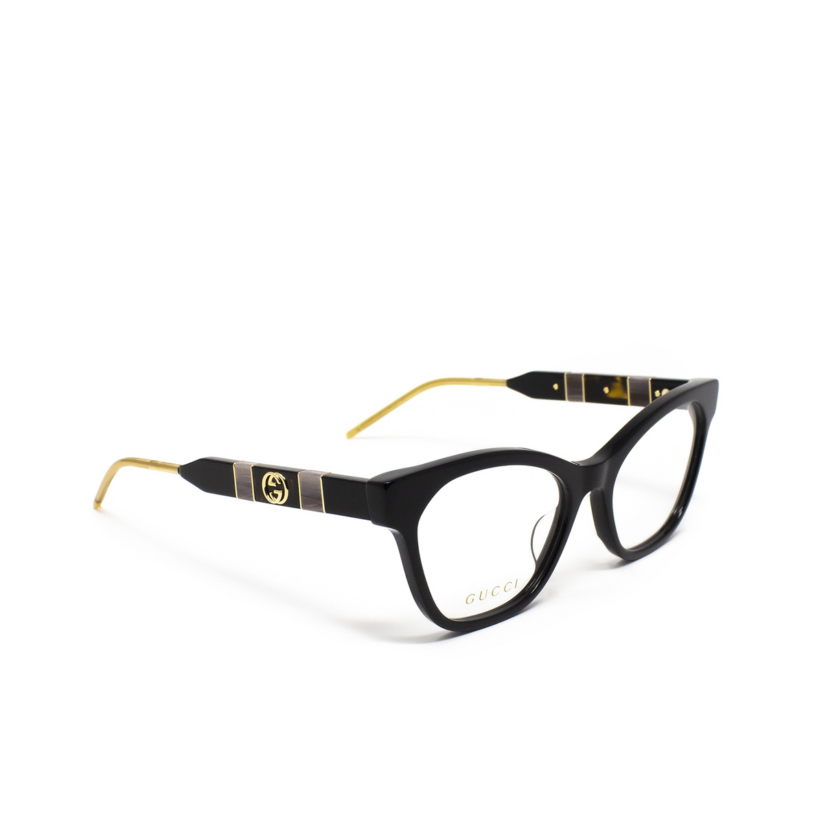 Gucci GG0600O Eyeglasses 001 Black - three-quarters view