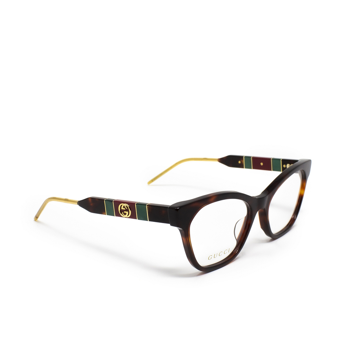 Gucci® Cat-eye Eyeglasses: GG0600O color Havana 002 - 2/3.